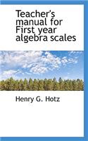 Teacher's Manual for First Year Algebra Scales