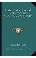 A Manual Of What Every Mother Should Know (1881): (English)