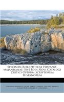 Specimen Bibliothecae Hispano-Majansianae