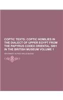 Coptic Texts Volume 1