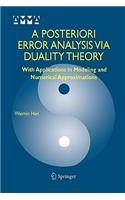 Posteriori Error Analysis Via Duality Theory