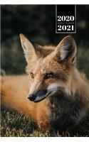 Fox Week Planner Weekly Organizer Calendar 2020 / 2021 - Resting on Meadow