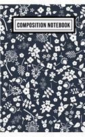 Floral Wide Ruled Composition Notebook