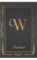 W: Letter Journal Monogram Minimalist Lined Notebook To Do List Undated Daily Planner for Personal and Business Activities with Check Boxes to Help you