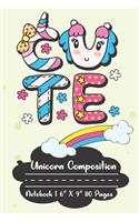 Cute Unicorn Composition Notebook
