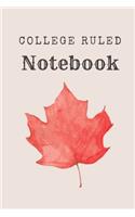 College Ruled Notebook