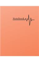 Simplistic Red Orange Lined Notebook 120 Pages - 8.5x11 inches