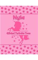Nyla Gilded Twinkle Toes: Personalized Draw & Write Book with Her Unicorn Name - Word/Vocabulary List Included for Story Writing