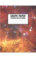 Graph Paper Composition Notebook: Graphing Square Grid Journal, Quad Ruled - 4x4, Galaxy Art, Large 8.5 X 11, 100 Sheets