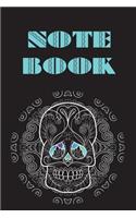 Notebook: Sugar Skull - Day of the Dead - Composition Book . Cornell Notes - Blue Eyed Sugar Skull