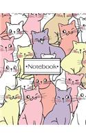 Notebook: Cats cover and Dot Graph Line Sketch pages, Extra large (8.5 x 11) inches, 110 pages, White paper, Sketch, Draw and Paint(1 Cats Notebook)