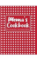 Mema's Cookbook Blank Recipe Book Red Gingham Edition