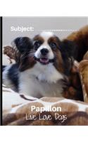 Papillon - Live Love Dogs!: Composition Notebook for Dog Lovers