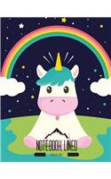 Notebook Lined: Unicorn and rainbow: Book: Notebook Journal Diary, 110 Lined pages, 8.5" x 11"