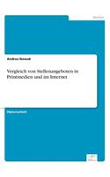 Vergleich von Stellenangeboten in Printmedien und im Internet