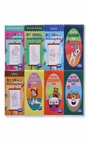 Navneet My Small Colouring Book and My Little Colouring Book Combo Pack - Copy Colouring Series- Pack of 8 Books- Travelling Pack- Easy to carry- Youva Crayons- 190+ pages for colouring