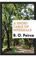 Short Table of Integrals