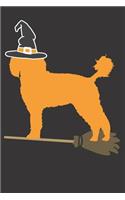 Notebook: Poodle Halloween Witch Dot Grid Dotted 6x9 120 Pages
