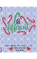 Be Different Filled With Love Lined Journal: Candy Canes Decorated Pages Classic Paperback Soft Cover Diary Log Book Ruled for Writing Sketching Planning Documenting (CQS.0271)