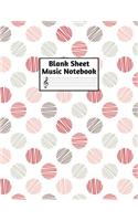 Blank Sheet Music Notebook: Easy Blank Staff Manuscript Book Large 8.5 X 11 Inches Musician Paper Wide 12 Staves Per Page for Piano, Flute, Violin, Guitar, Trumpet, Drums, Cell
