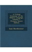 A Critical Grammar of the Hebrew Language, Volume 2