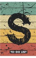 S To-Do List: Task Writing & Note Taking Rounded To-Do List / Notebook Gift, 120 Pages, 6x9, Retro Vintage Background Cover, Matte Finish