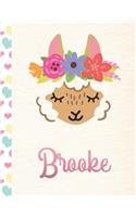 Brooke: 2020. Personalized Weekly Llama Planner For Girls. 8.5x11 Week Per Page 2020 Planner/Diary With Pink Name