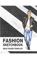 Fashion Sketchbook Male Figure Template