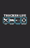 Trucker Life: 6x9 Truck Driver - dotgrid - dot grid paper - notebook - notes