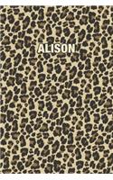 Alison: Personalized Notebook - Leopard Print (Animal Pattern). Blank College Ruled (Lined) Journal for Notes, Journaling, Diary Writing. Wildlife Theme Des