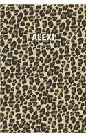 Alexi: Personalized Notebook - Leopard Print (Animal Pattern). Blank College Ruled (Lined) Journal for Notes, Journaling, Diary Writing. Wildlife Theme Des