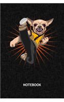 Notebook: Dog Owner Note Book Grid-lined 6x9 - Dogs Journal A5 Gridded - Dog Owner Planner Dog Cartoon 120 Pages SQUARED - Biting Dog Diary Chihuahua Kungfu S