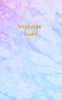 Migraine Diary: Daily Log Book severe headaches - Recording date, duration, triggers, symptoms, relief measures and medication used - Pink purple and blue marble de