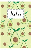 Notes: Cute Avocado Gifts Notebook Lined Paper Book For Girls Boys Men And Women - Avocado Themed Pattern For Avocado Lovers