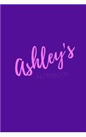 Ashley's Notebook: Ashley 6x9 personalized journal notebook. Attractive girly sassy modern stylish purple pink cover. Arty stylish pretty journal for girls.