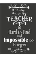 A Truly Amazing Teacher Is Hand To Find and Impossible To Forget