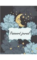 Password Journal: Black Sky, Modern Password Keeper, Vault, Notebook and Online Organizer, Password Log Book with Tabs Alphabetized, 120 Pages 8.5" X 11"