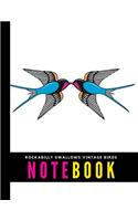 Rockabilly Swallows Vintage Birds Notebook: Perfect Bound Composition Book 8 1/2"x11" for Notes