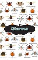 Gianna: Bug Insects Personalized Name Notebook Journal Diary Sketchbook with 120 Lined Pages 6x9