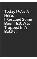 Today I Was a Hero. I Rescued Some Beer That Was Trapped in a Bottle.