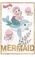 Stevie Mermaid: Wide Ruled Composition Book Diary Lined Journal