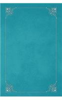Robin's Egg Blue 101 - Blank Notebook with Fleur de Lis Corners