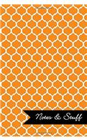 Notes & Stuff Lined Notebook With Tangerine Moroccan Trellis Pattern Cover