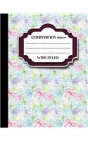 Composition Notebook: Wide Ruled: Diary For Girls, Journals For Women, Composition Book Wide Ruled, Hydrangea Flower Cover, 8.5" x 11", 200 Pages, 100 Sheets(75 Composition Notebook: Wide Ruled)