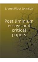 Post Liminium Essays and Critical Papers