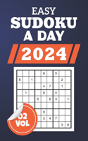 Easy Sudoku a Day 2024: Japanese Doku Delights For Strategic Pastime, New And Original 366 Classic 9x9 Grid Brain Teasers For Every Brain Enthusiasts And Logic Lovers, Full