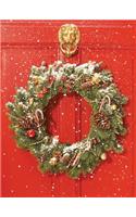 Red Door Wreath Embellished Notecards