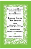 School Board Minutes, Enumerations Lists and Account Records, Barbour County, West Virginia: Philippi Independent District, July 1870-December 1899 Philippi District, September 1871-November 1899