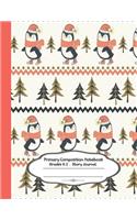 Primary Composition Notebook: Primary Composition Notebook Story Paper - 8.5x11 - Grades K-2: Little penguin School Specialty Handwriting Paper Dotted Middle Line (Kindergarten C(1 Little Penguin)