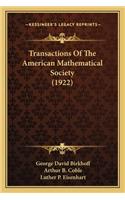 Transactions of the American Mathematical Society (1922)